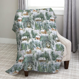 Rustic Winter Woodland Fleece Deken
