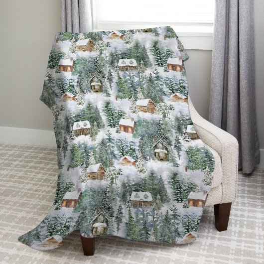 Rustic Winter Woodland Fleece Deken
