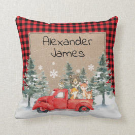 Rustic Winter Woodland Forest Animals Baby Nursery Kussen