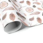 Rustic Winter Woodland | Forest Bird Leaf Holiday Cadeaupapier (Rol Hoek)