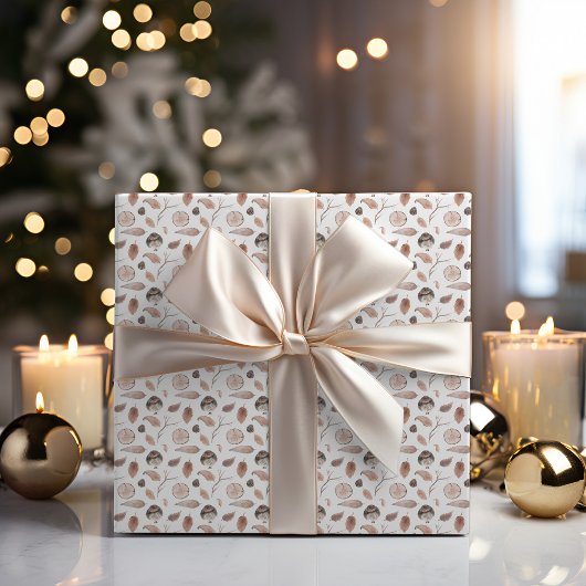 Rustic Winter Woodland | Forest Bird Leaf Holiday Cadeaupapier