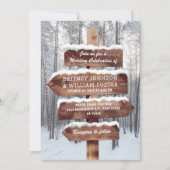Rustic Winter Woodland Kerstbruiloft Kaart (Voorkant)