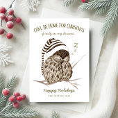 Rustic Winter Woodland | Kerstmis met de Cute Owl  Feestdagenkaart