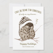 Rustic Winter Woodland | Kerstmis met de Cute Owl  Feestdagenkaart (Voorkant)