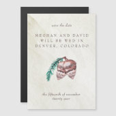 Rustic Winter Woodland Pine Cone Save the Date (Voorkant / Achterkant)