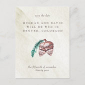 Rustic Winter Woodland Pine Cone Save the Date Aankondigingskaart (Voorkant)