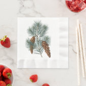 Rustic Winter Woodland Pine Cones and Branch Servet (Insitu)