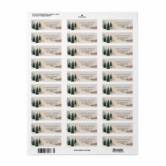 Rustic Winter Woodland Return Address Label (Full Sheet)