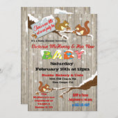 Rustic Winter Woodland Squirrel Baby shower Kaart (Voorkant / Achterkant)