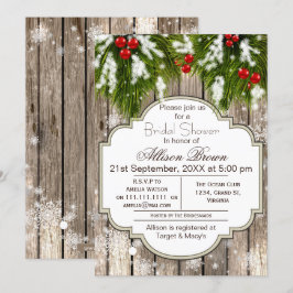 Rustic Winter Woodland Vrijgezellenfeest Kaart