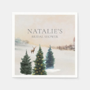 Rustic Winter Woodland Vrijgezellenfeest Paper Nap Servet