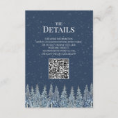 Rustic Winter Woods Wedding QR code Details Insert Informatiekaartje (Voorkant)