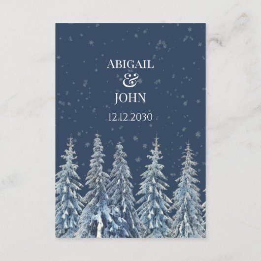 Rustic Winter Woods Wedding QR code Details Insert Informatiekaartje (Achterkant)