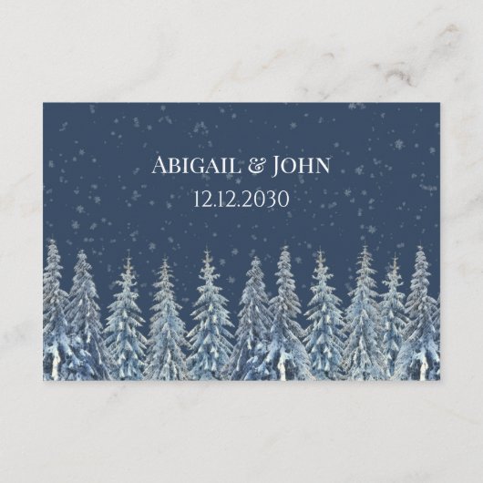 Rustic Winter Woods Wedding QR code Details Insert Informatiekaartje (Achterkant)