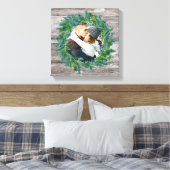 Rustic Winter Wreath Kerstfeestdag Foto Canvas Afdruk (Insitu (Slaapkamer))