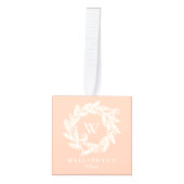 Rustic Winter Wreath Monogram Blush Foto Decoratie (Voorkant)