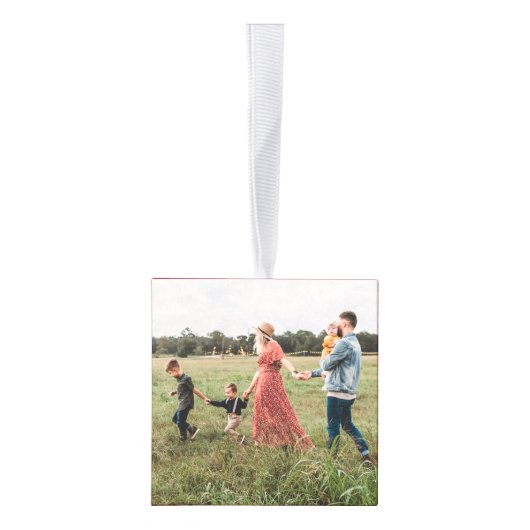 Rustic Winter Wreath Monogram Red Foto Decoratie (Rechts)