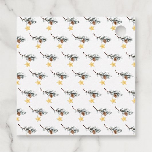 Rustic Winter X'mas Tree Tractor Bear Baby Shower  Bedankjes Labels (Achterkant)