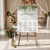 Rustic Wintergroen Bessen Denneappel Trouwdag Poster