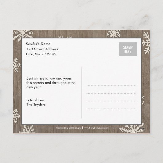 Rustic Wishes Holiday Briefkaart (Achterkant)