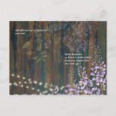 Rustic Wisteria Wood Lace Lights Wedding RSVP Briefkaart (Achterkant)