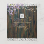 Rustic Wisteria Wood Lace Wedding Save Date (Achterkant)