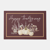 Rustic Witte Pompoen Thanksgiving Deurmat (Voorkant)