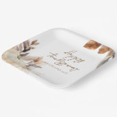 Rustic Witte Pompoen Thanksgiving Papieren Bordje (Gebogen)
