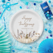 Rustic Witte Pompoen Thanksgiving Papieren Bordje (Feest)