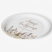 Rustic Witte Pompoen Thanksgiving Papieren Bordje (Gekanteld)