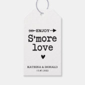 Rustic Witte S'more Liefde Trouwtag Label Cadeaulabel (Voorkant)