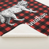Rustic Wolf Buffalo Check Lumberjack Pset Sherpa Deken (3/4)