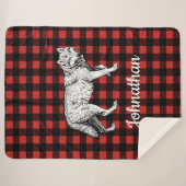 Rustic Wolf Buffalo Check Lumberjack Pset Sherpa Deken (Voorkant (horizontaal))