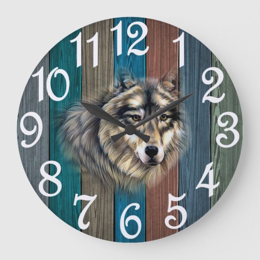 Rustic Wolf Grote Klok (Voorkant)