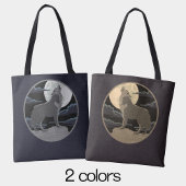 Rustic Wolf Howling Moon Night Sky Logo Tote Bag