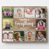 Rustic Wood 10 Foto Collage Family Plaque Fotoplaat (Voorkant)