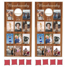 Rustic Wood 11 fotocollage met familienaam