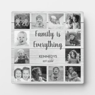 Rustic Wood 12 Foto Collage Black and White Fotoplaat