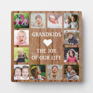 Rustic Wood 12 Foto Collage Grandchildren Quote Fotoplaat