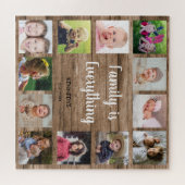 Rustic Wood 12 Fotocollage familie Legpuzzel (Horizontaal)