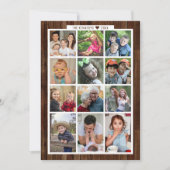 Rustic Wood 13 jaar fotocollage in Review Feestdagenkaart (Voorkant)