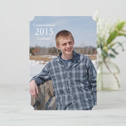 Rustic Wood 2015 Afstuderen Fotoaankondiging Kaart (Staand voorkant)