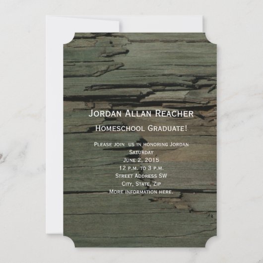 Rustic Wood 2015 Afstuderen Fotoaankondiging Kaart (Achterkant)