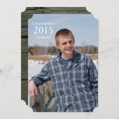 Rustic Wood 2015 Afstuderen Fotoaankondiging Kaart (Voorkant / Achterkant)