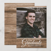 Rustic Wood 2025 Afstuderen Foto Afstuderen Aankondiging (Voorkant / Achterkant)
