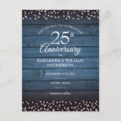 Rustic Wood 25th Silver Jubileum sparen de Datum Briefkaart (Voorkant)