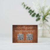 Rustic Wood 2 QR Photo Wedding RSVP - Gegevens Informatiekaartje (Staand voorkant)