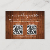 Rustic Wood 2 QR Photo Wedding RSVP - Gegevens Informatiekaartje (Voorkant)
