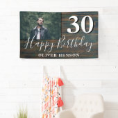 Rustic Wood 30th Birthday Party Photo Banner (Insitu)