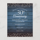 Rustic Wood 30th Pearl Jubileum Save the Date Briefkaart (Voorkant)